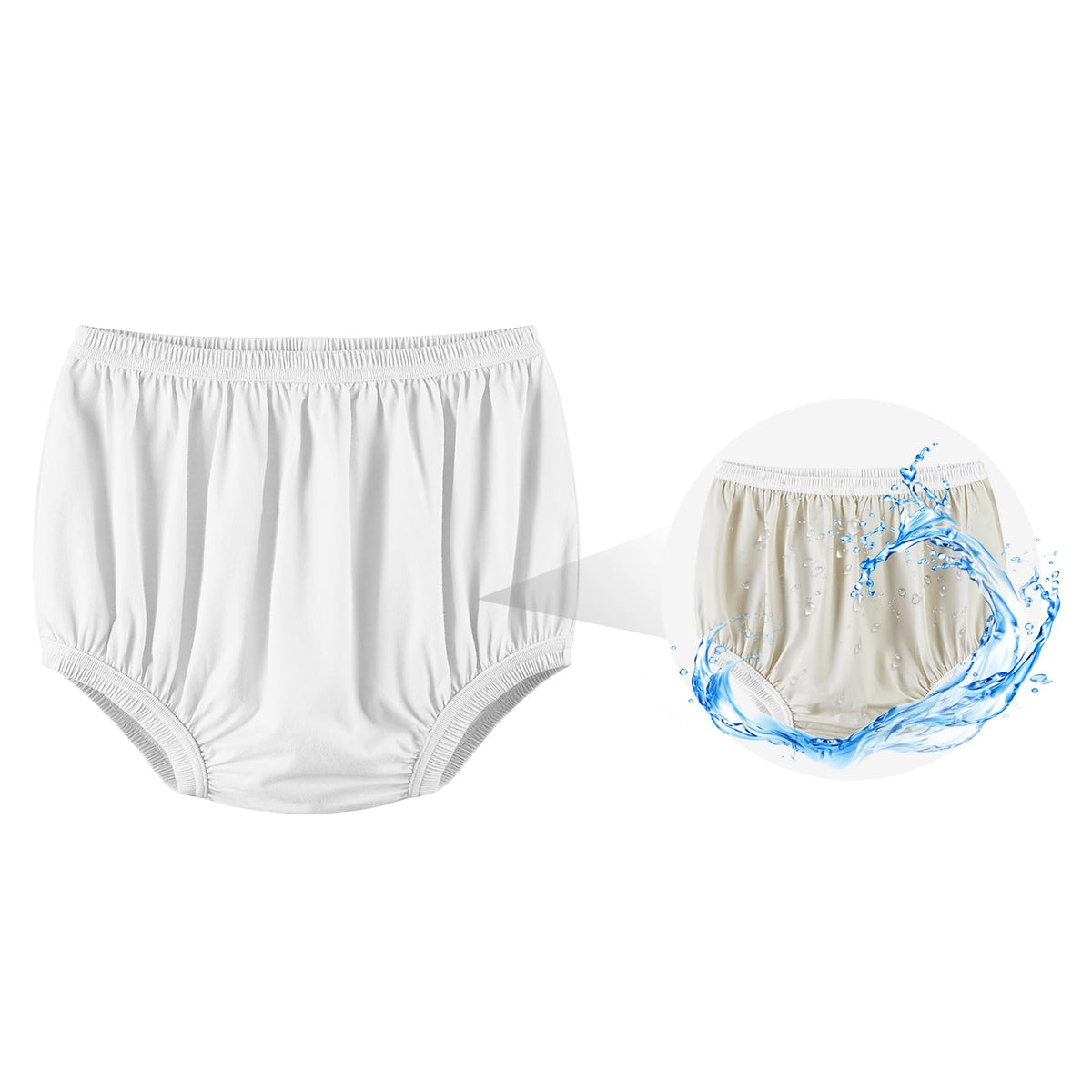 EEOST adult diaper cover front view with discreet, noiseless wear.