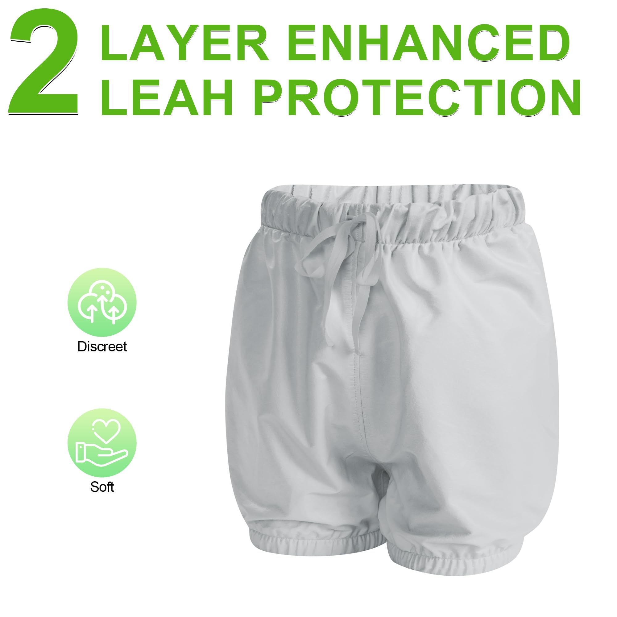 EEOST diaper cover outer barrier provides leak defense under clothing.