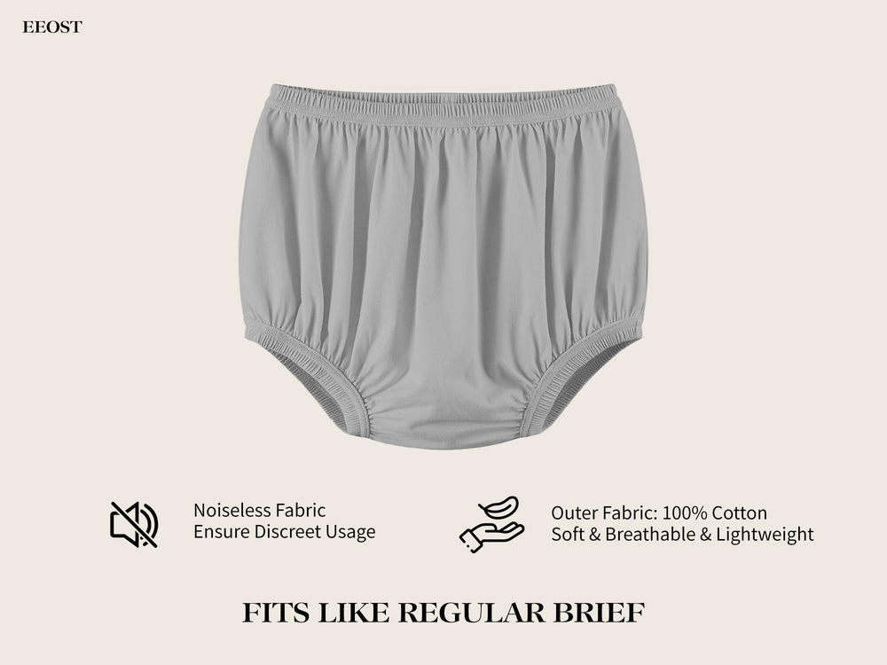 EEOST leak protection with inner waterproof layer over diapers.