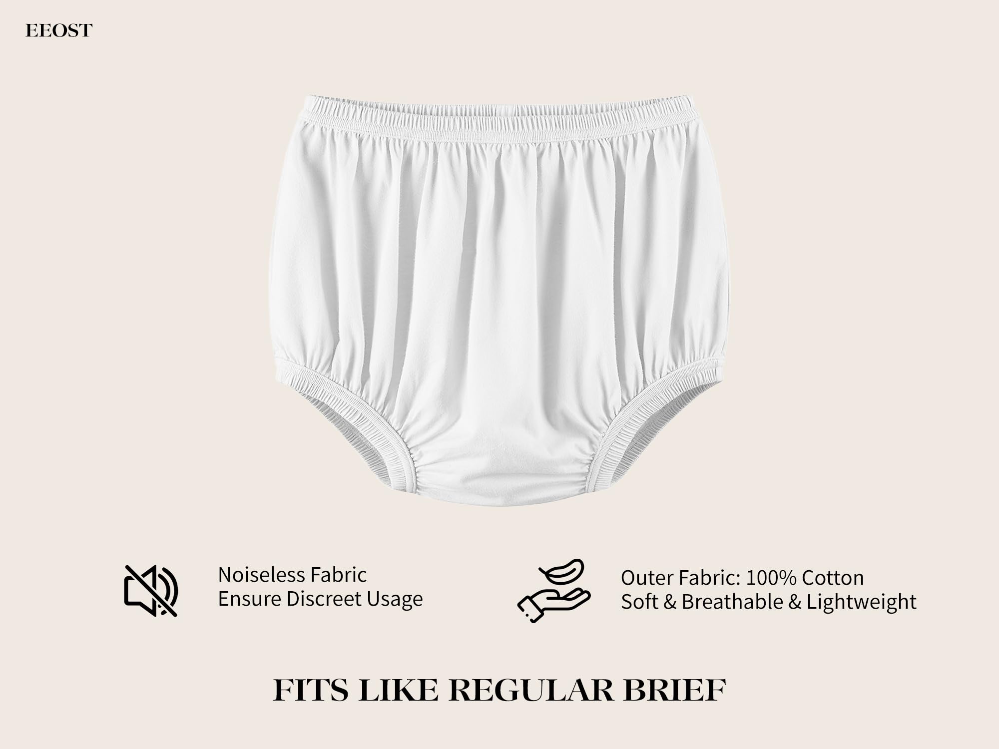 EEOST inner waterproof layer adds extra leak protection over diapers.