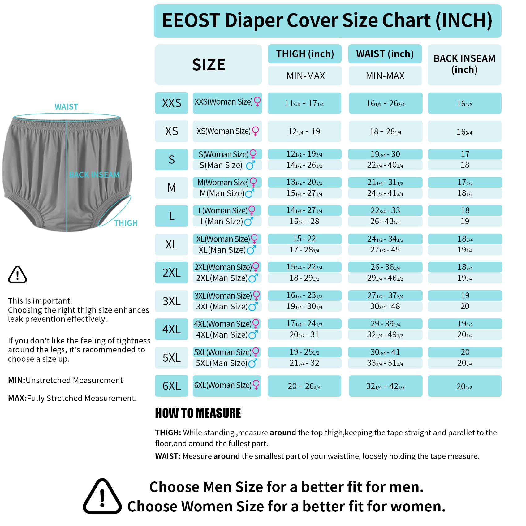 EEOST over diaper wear provides daytime protection and dry clothing.