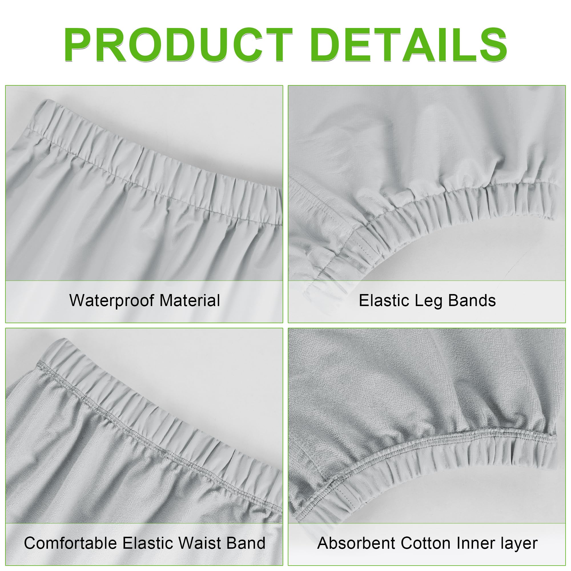 EEOST high-stretch elastic waist and leg bands ensure non-binding fit.