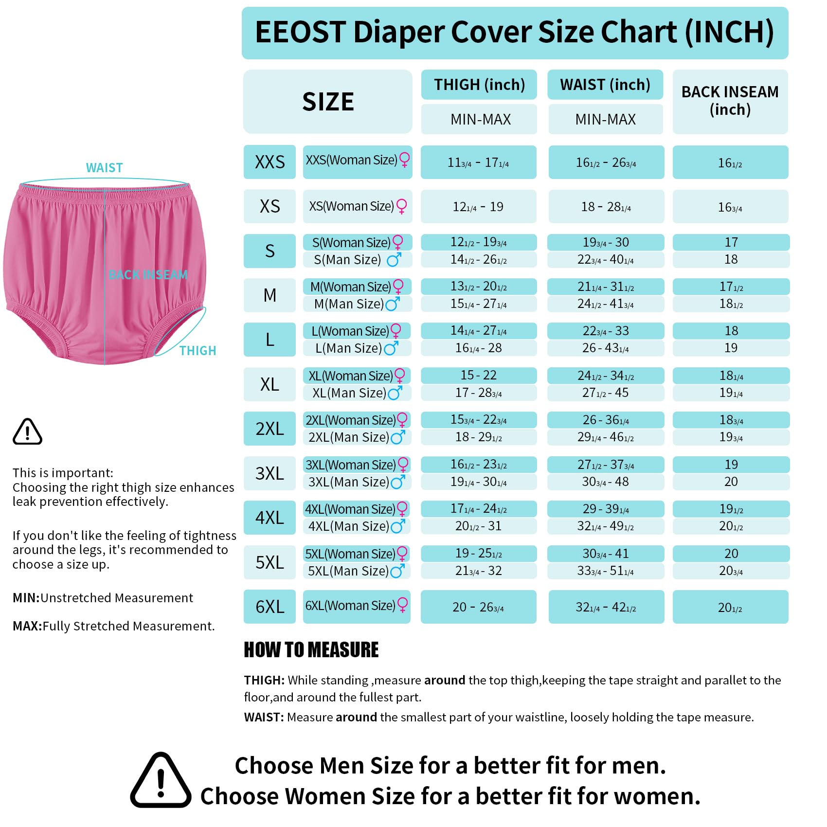 EEOST versatile usage over adult diaper supports both genders