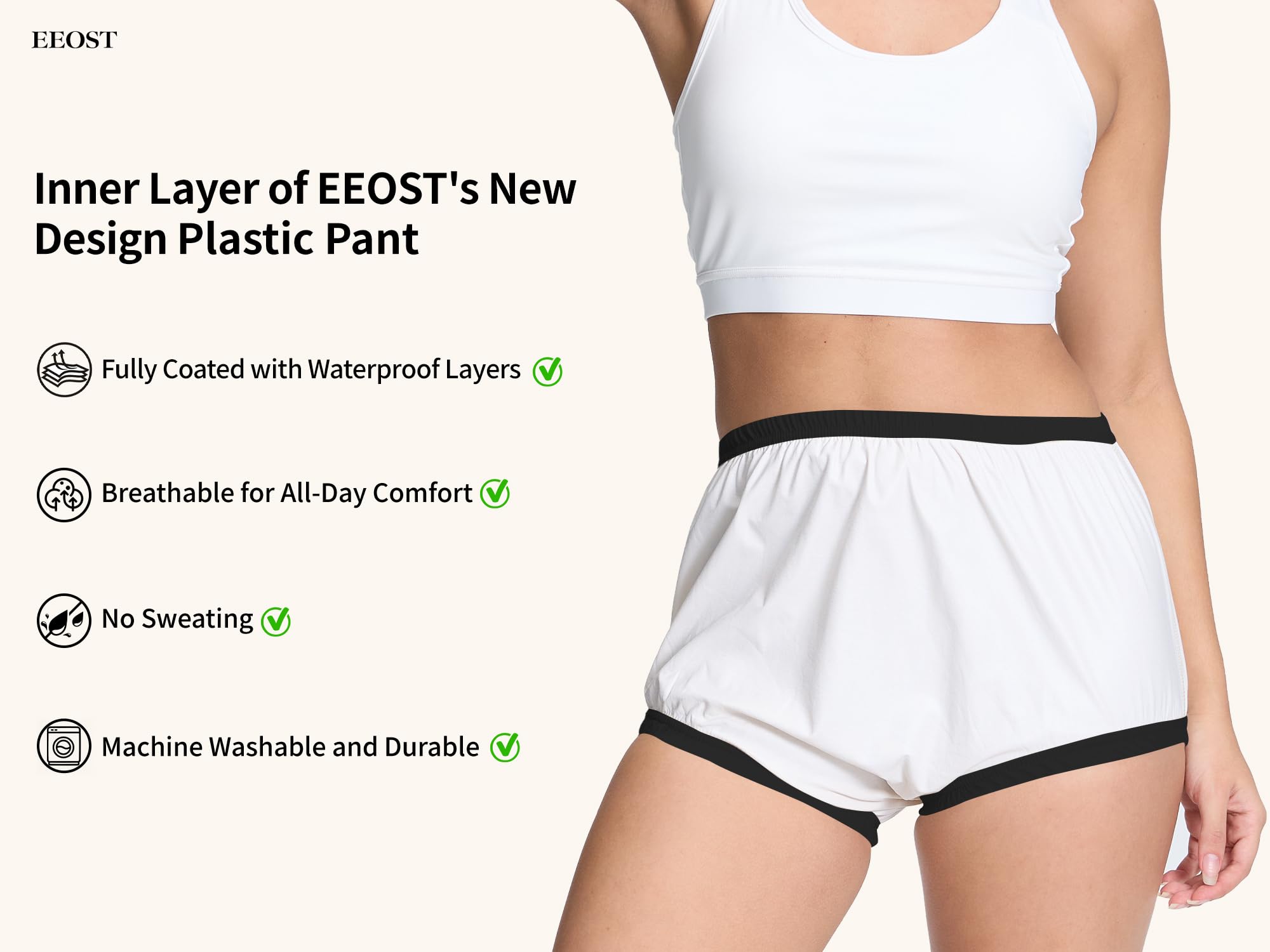 EEOST women's plastic pants skin-friendly-fit for gentle comfort