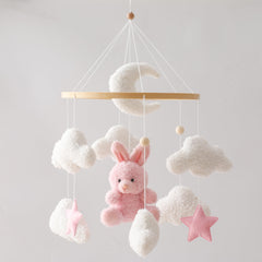 EERKEOD bunny pink velvet crib mobile as a soft nursery focal point
