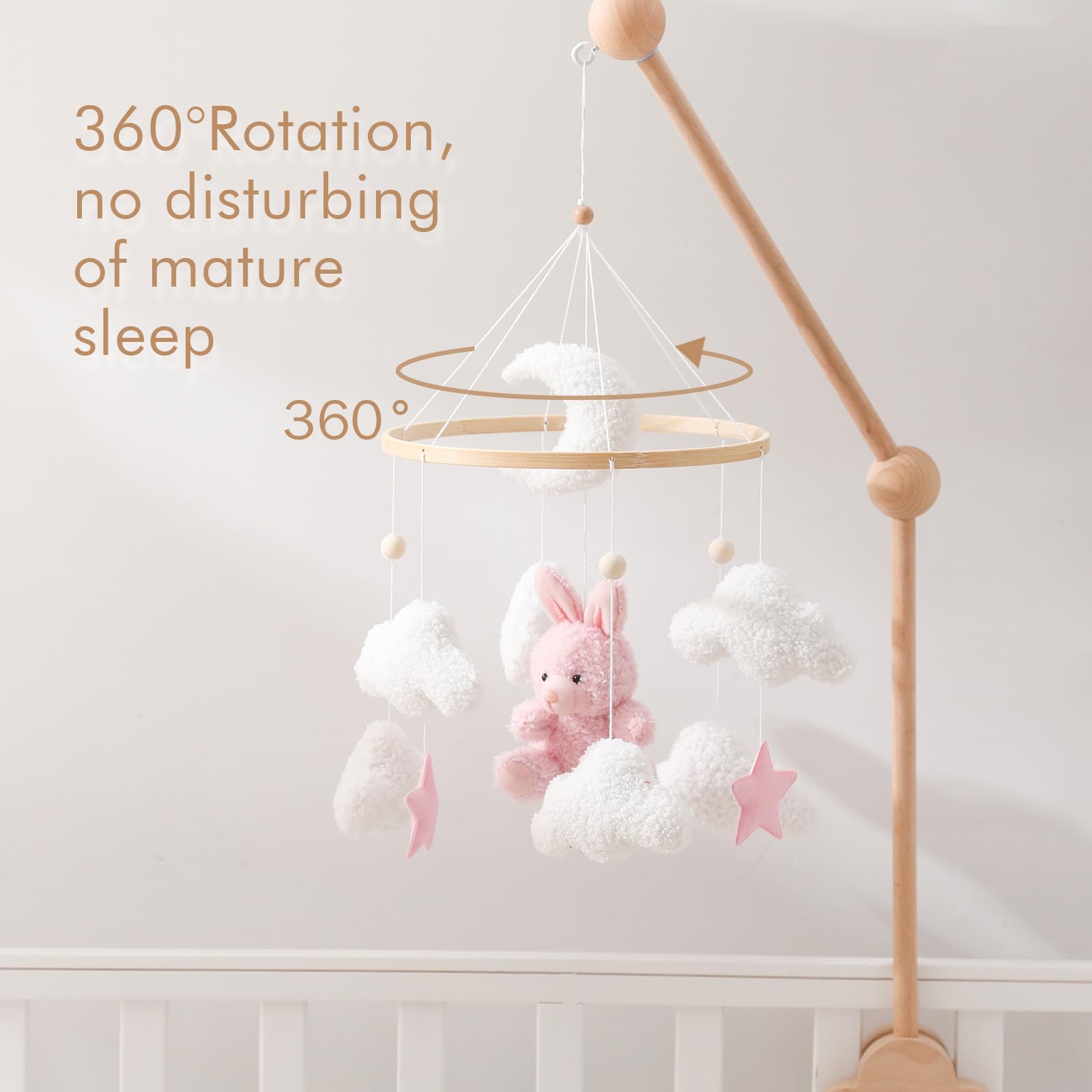 EERKEOD teddy velvet mobile with pastel tones to spark visual interest