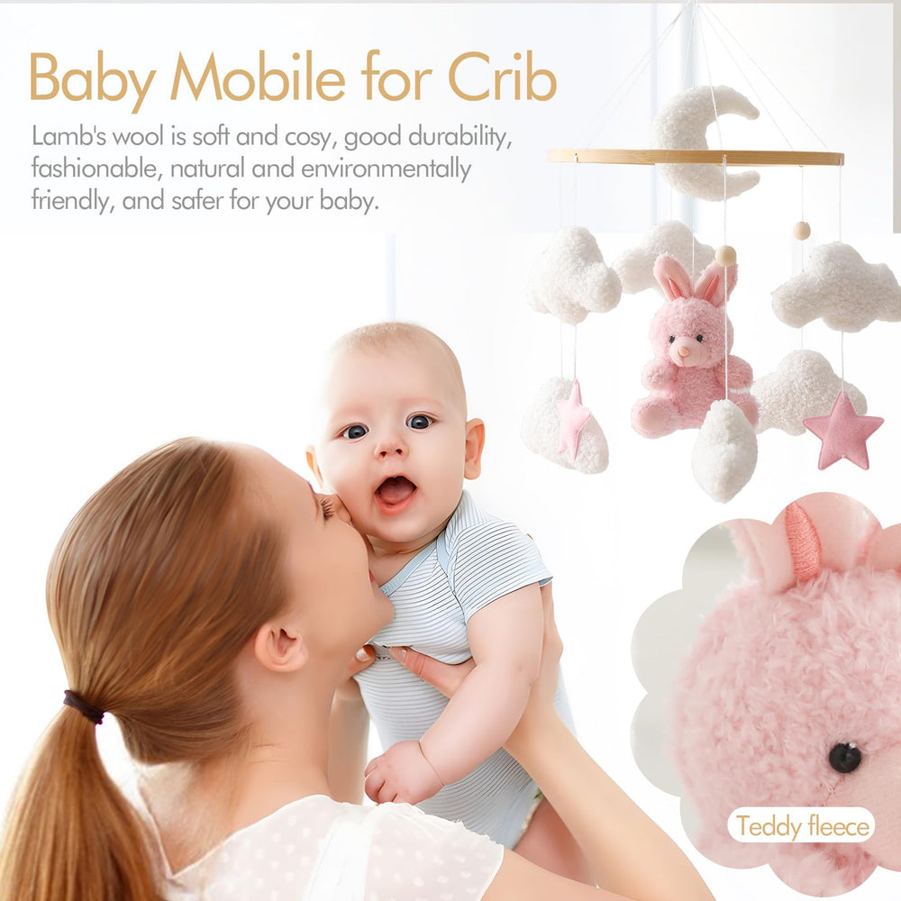 EERKEOD infant mobile shown swinging from crib arm for setup