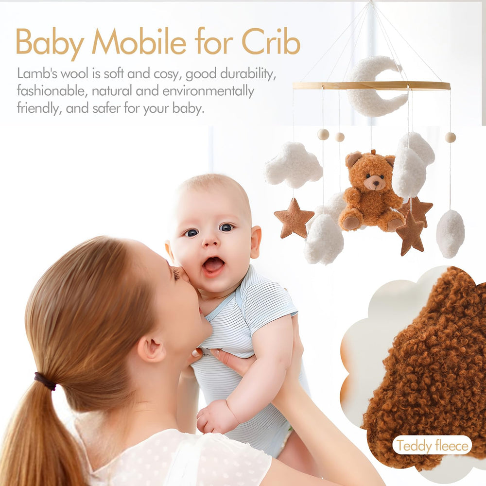 EERKEOD natural wood arm mobile offers sturdy, easy installation and support.