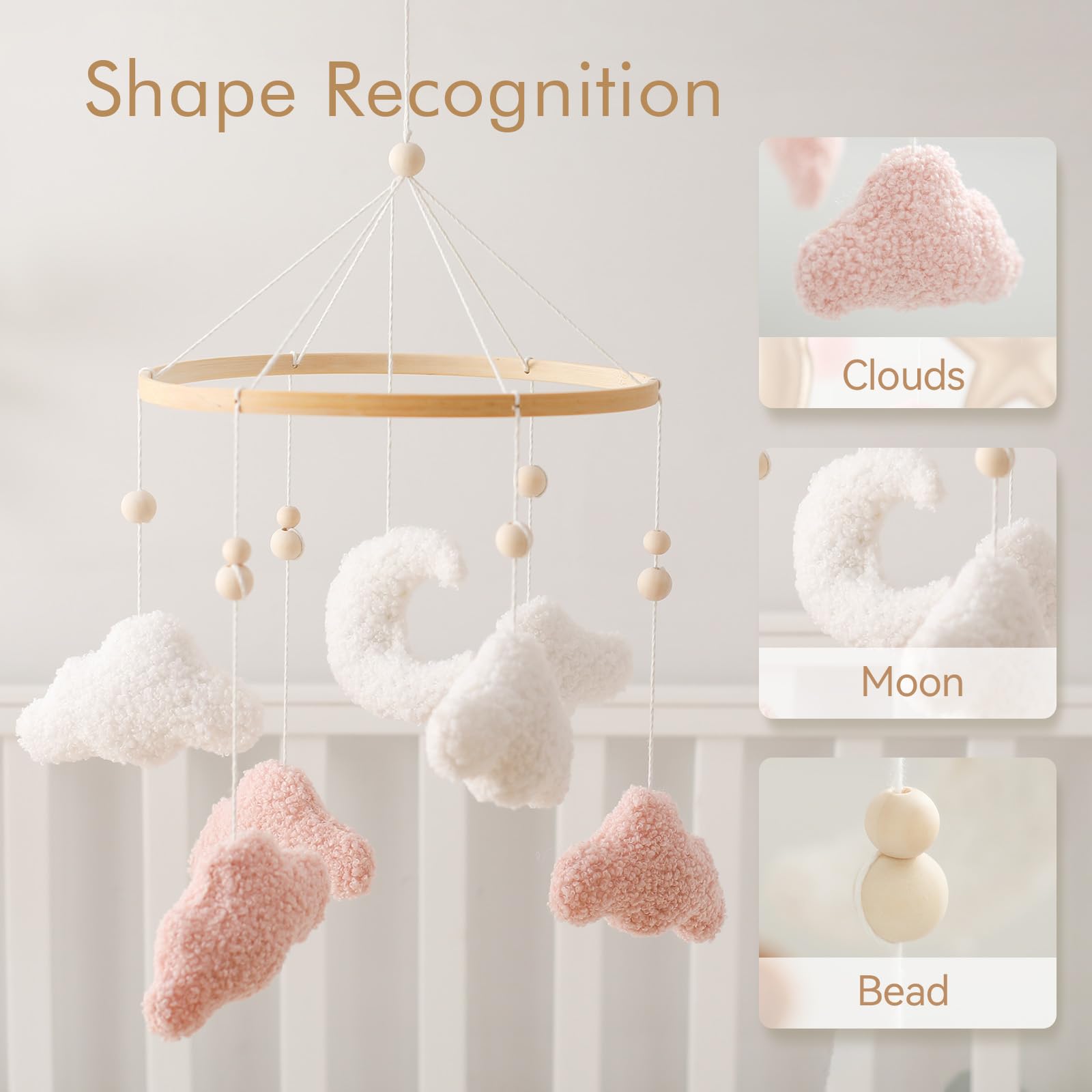 EERKEOD bunny bear decor supports gentle visual focus for babies.