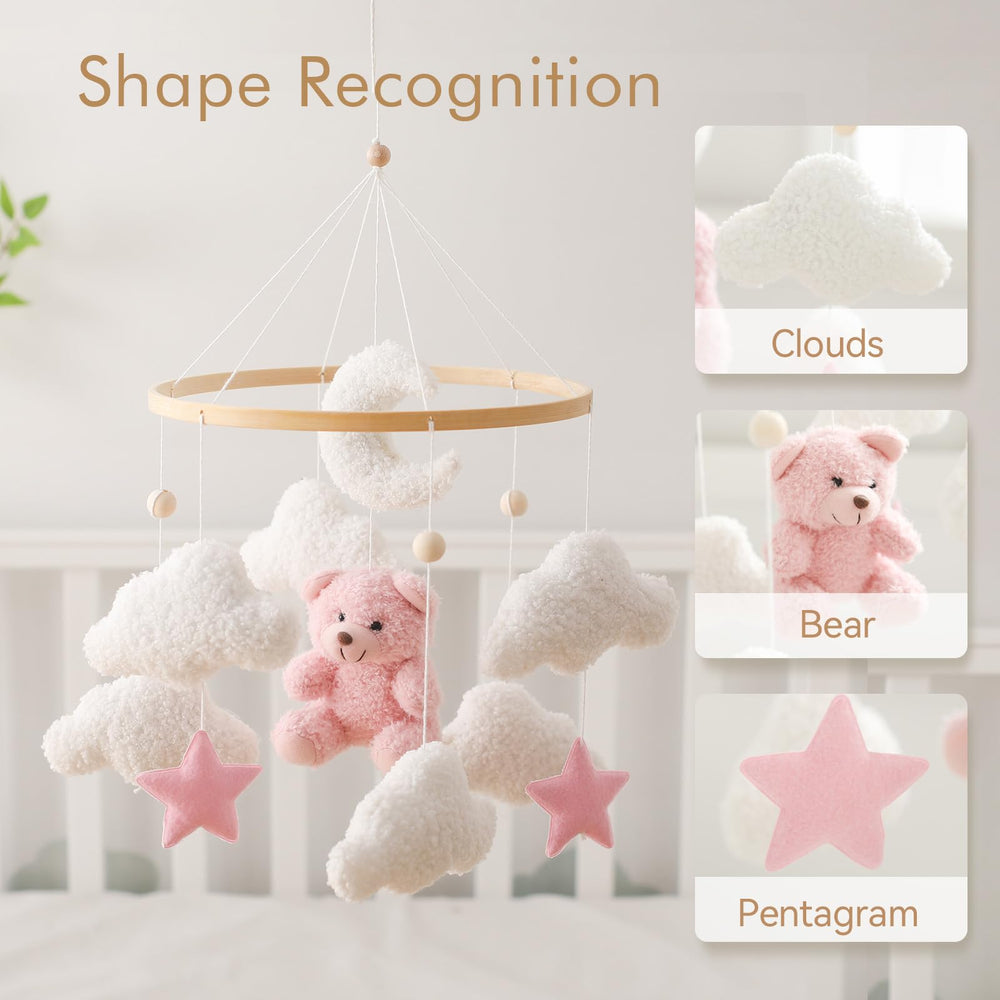 EERKEOD nursery decor with wooden ring and bells for gentle sound