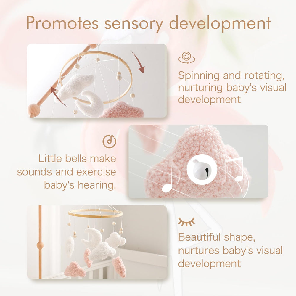 EERKEOD velvet teddy nursery mobile adds cozy texture to the nursery.