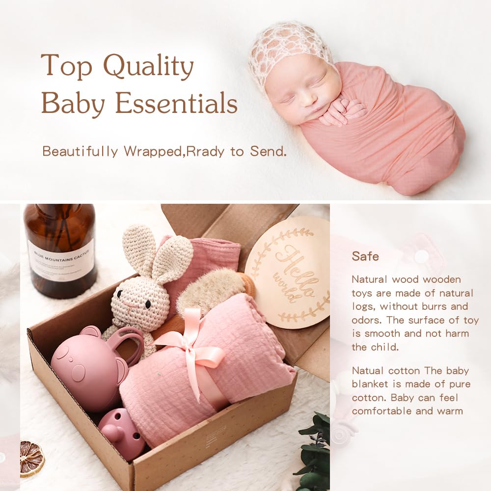 EERKEOD wooden knitted rattle displays natural wood texture and soothing sounds.