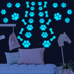 Eersida 127 glow dog paw stickers bones design enhances nursery themes