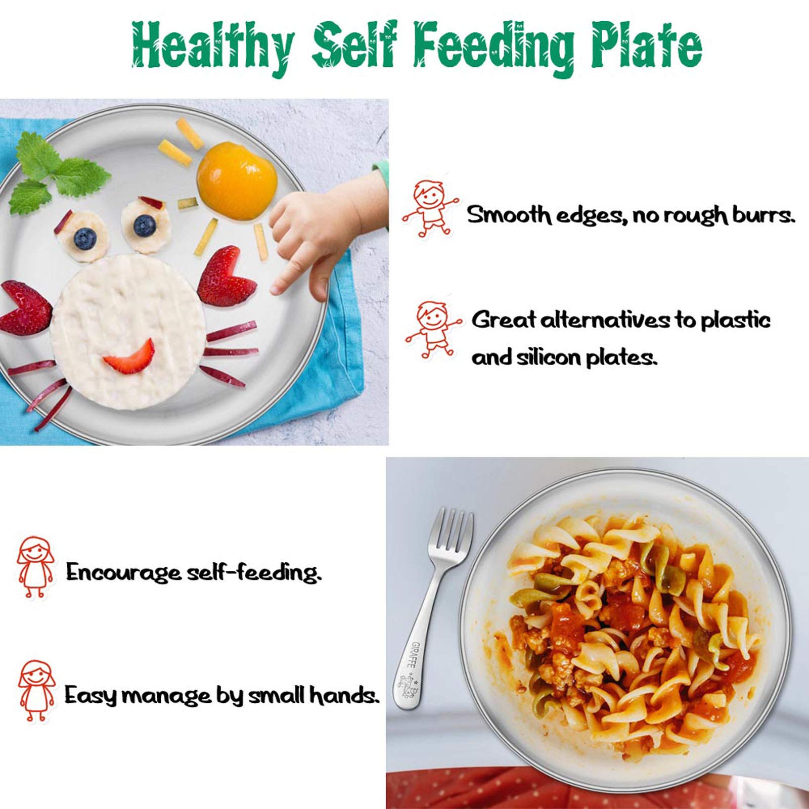 E-far dishwasher-safe plate ensures simple cleaning after meals.