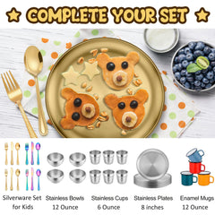 efar kids-friendly steel plate, unbreakable design for toddlers.