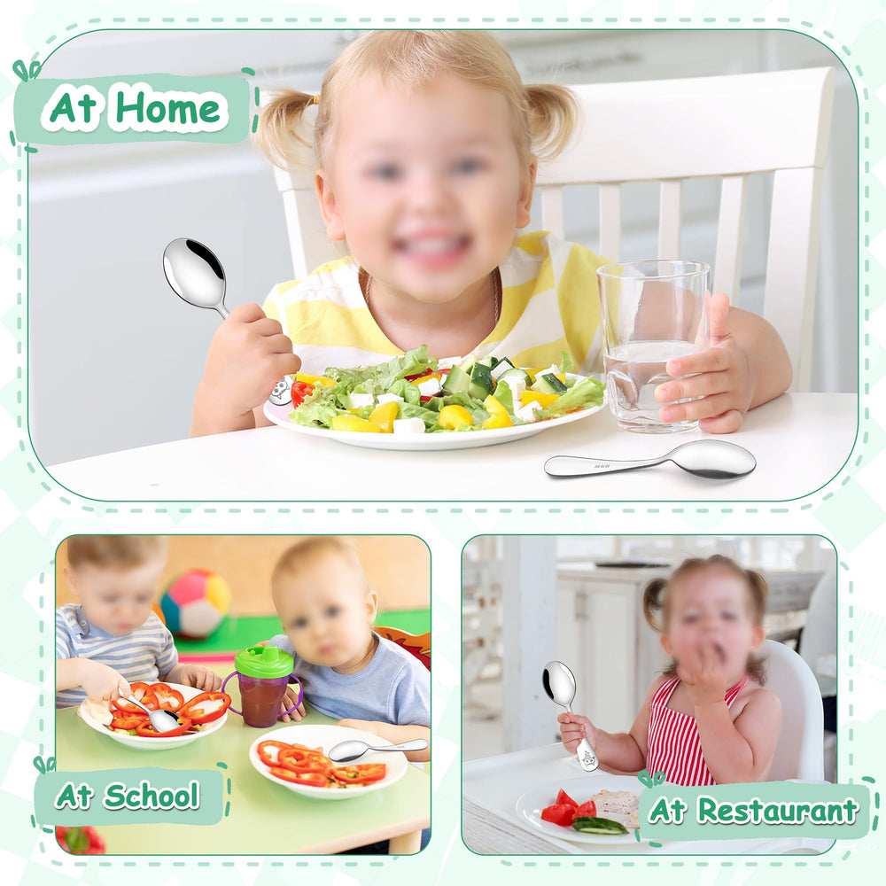 E-far mealtime spoons support kids during home eating routines.