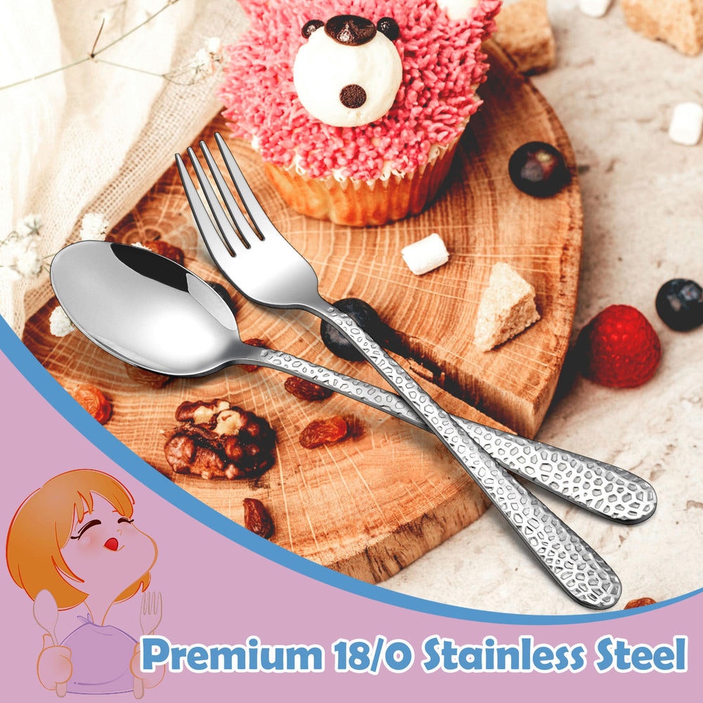 E-far mirror-finished silverware resists discoloration and looks like grown-up cutlery