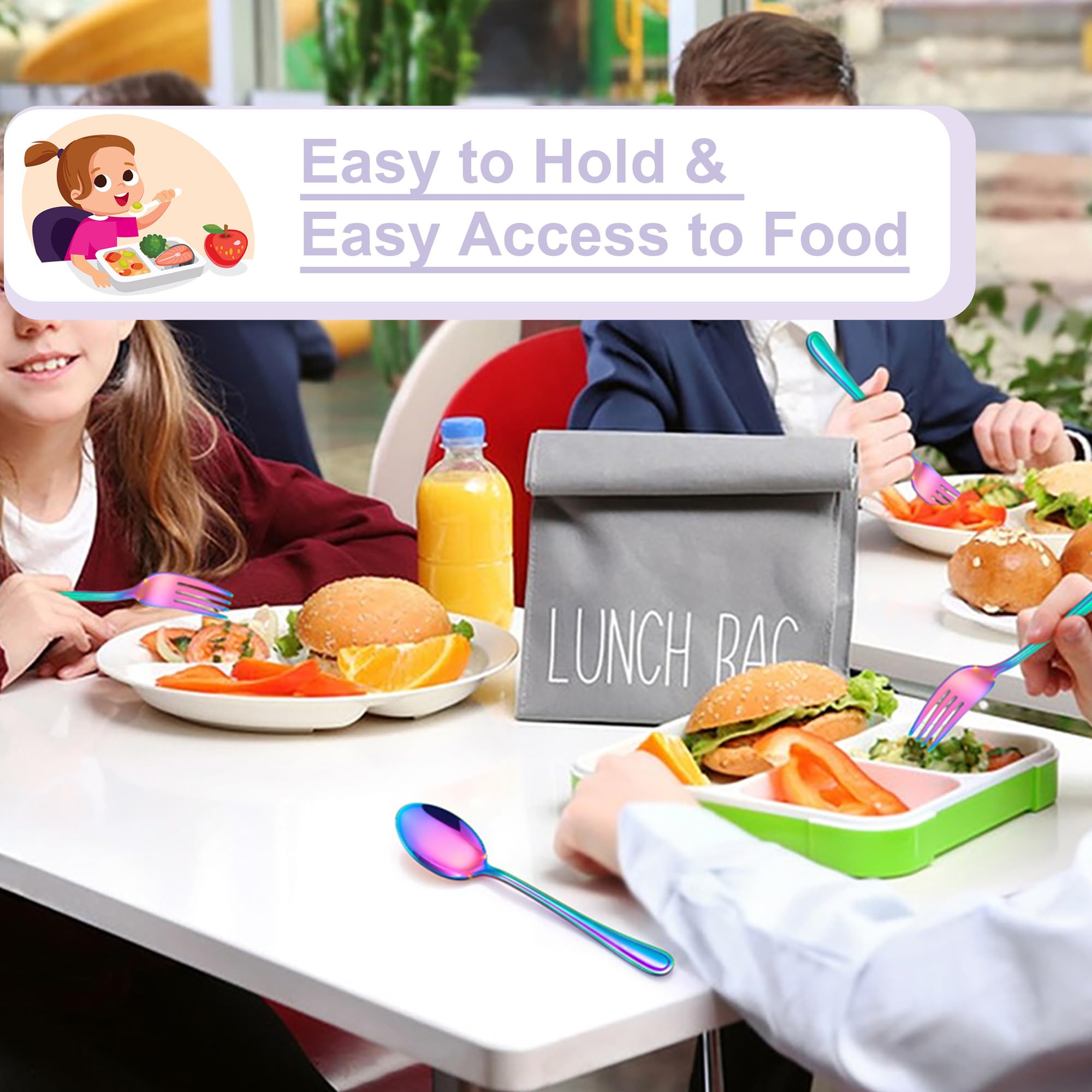 E-far 5 forks and 5 spoons sized for kids' mouths.
