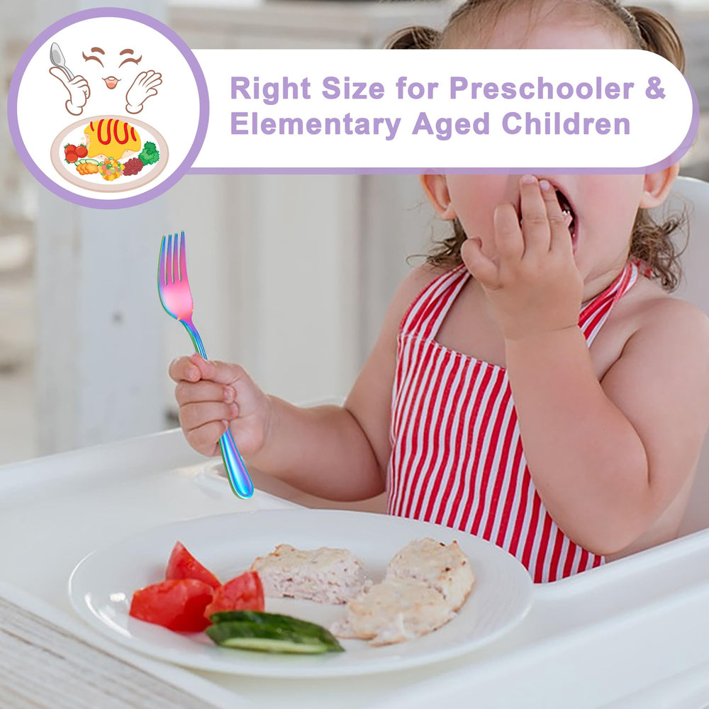 E-far rainbow utensils in bright gift-ready packaging.