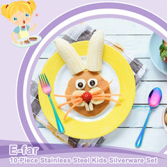 E-far mirror-polished finish keeps utensils easy to clean.