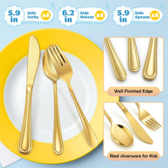 E-far stainless steel kids utensils resist rust for lasting daily use.