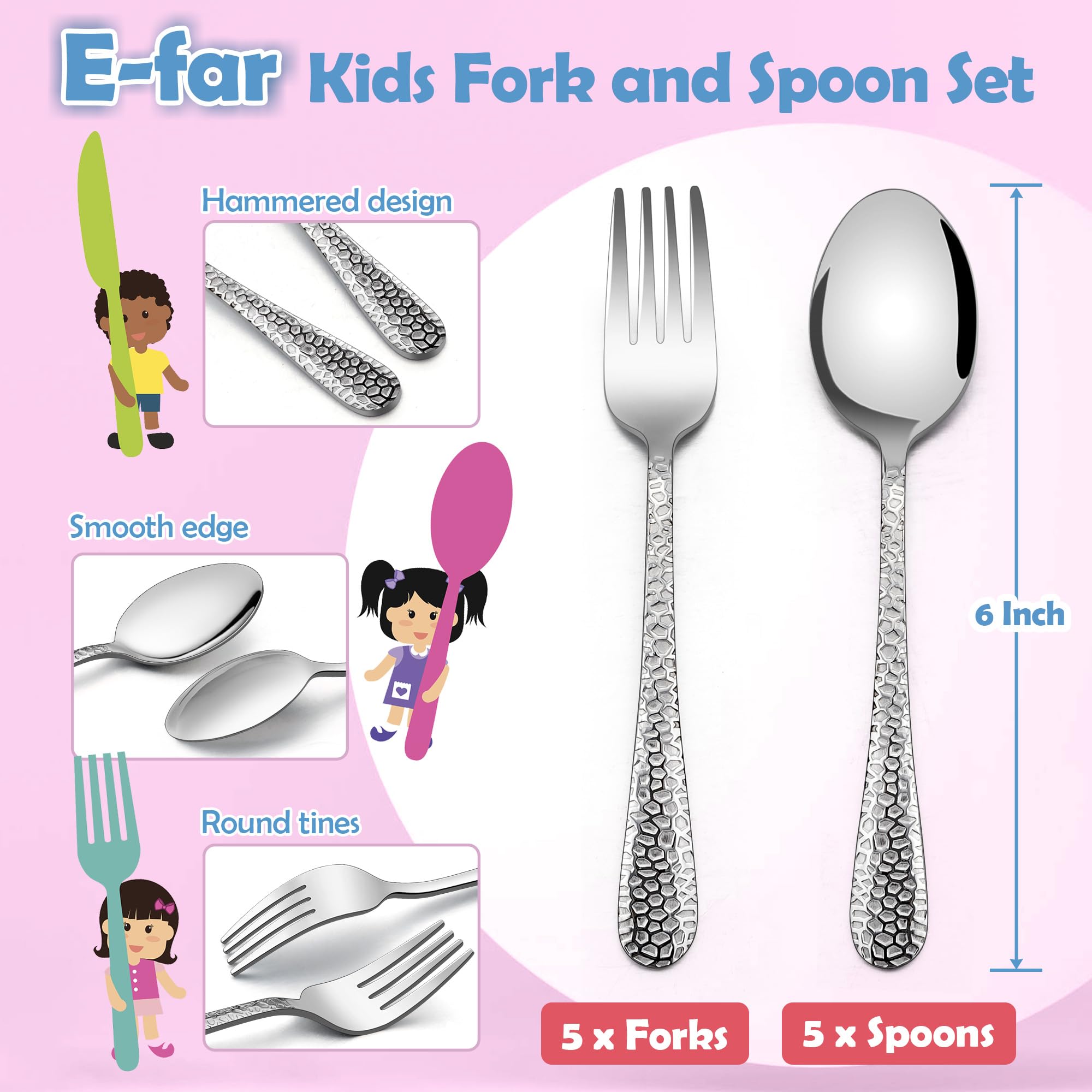 E-far toddler forks designed with smooth edges for gentle mouth protection