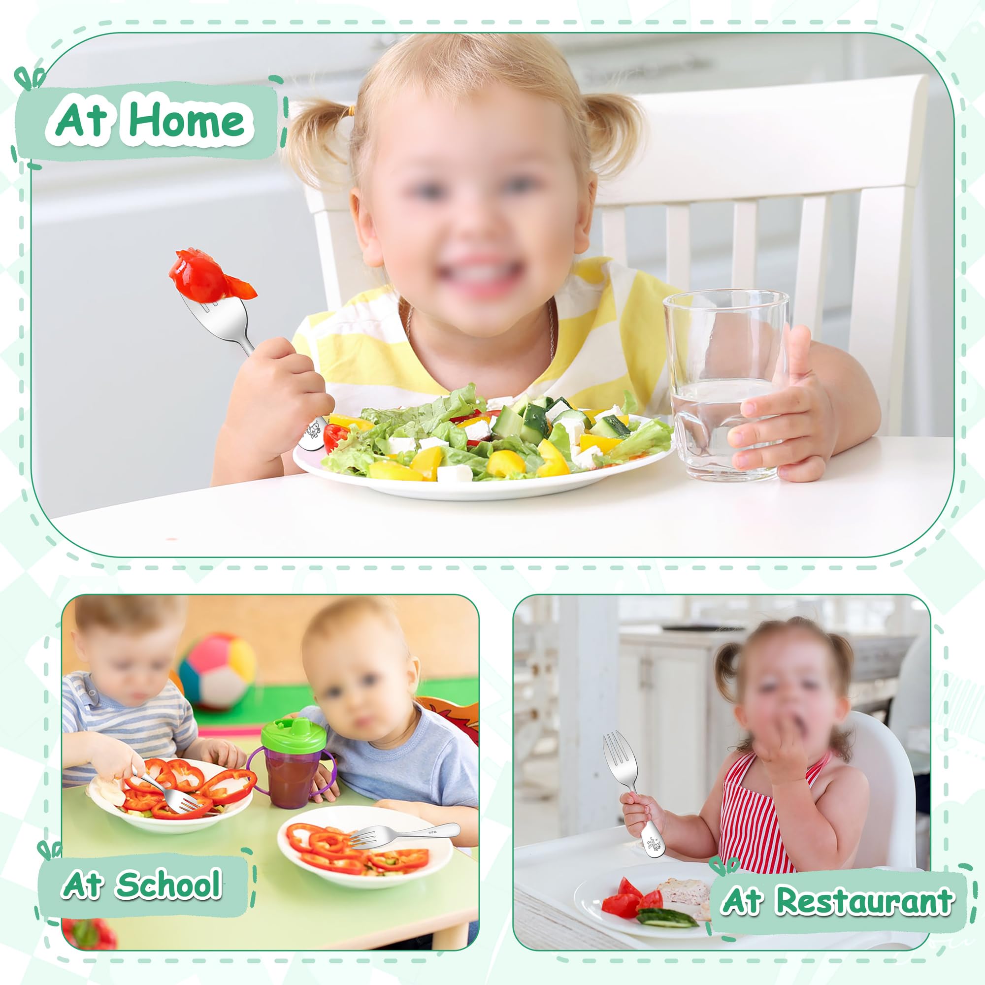 E-far toddler forks suit beginners learning to self-feed.