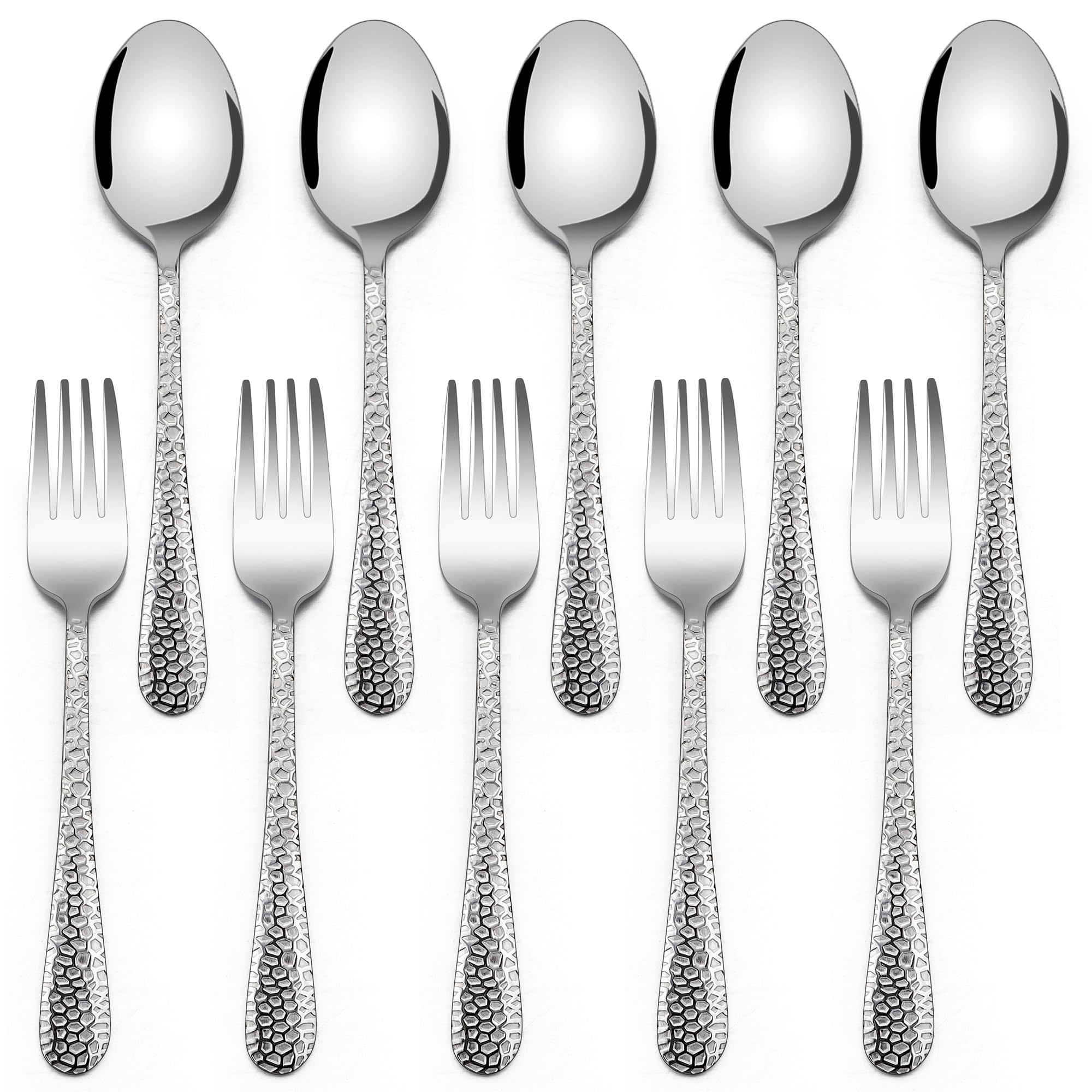 E-far 10-piece toddler utensils set for self-feeding with durable non-toxic stainless steel
