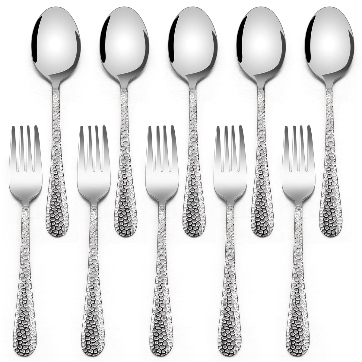 E-far 10-piece toddler utensils set for self-feeding with durable non-toxic stainless steel