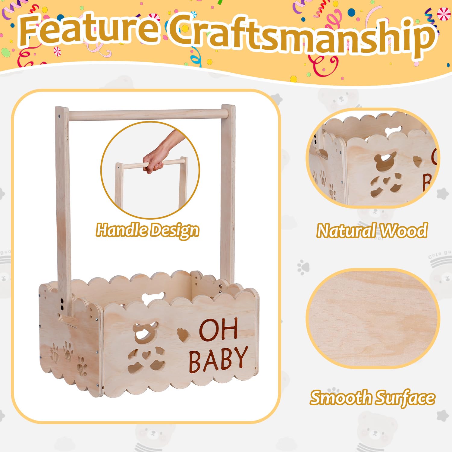 efluky baby shower gift display on table with items showcases versatility.