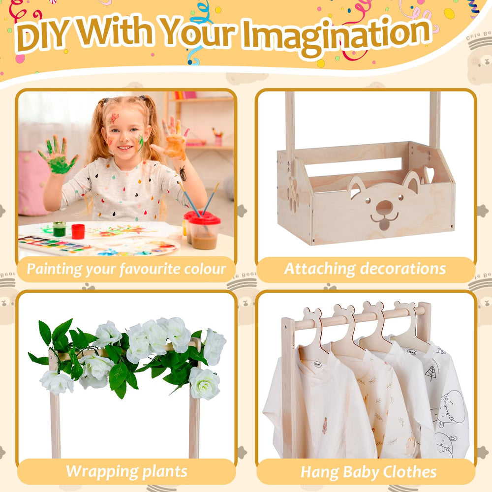 efluky wooden baby shower crate, ready for DIY personalization with decorations