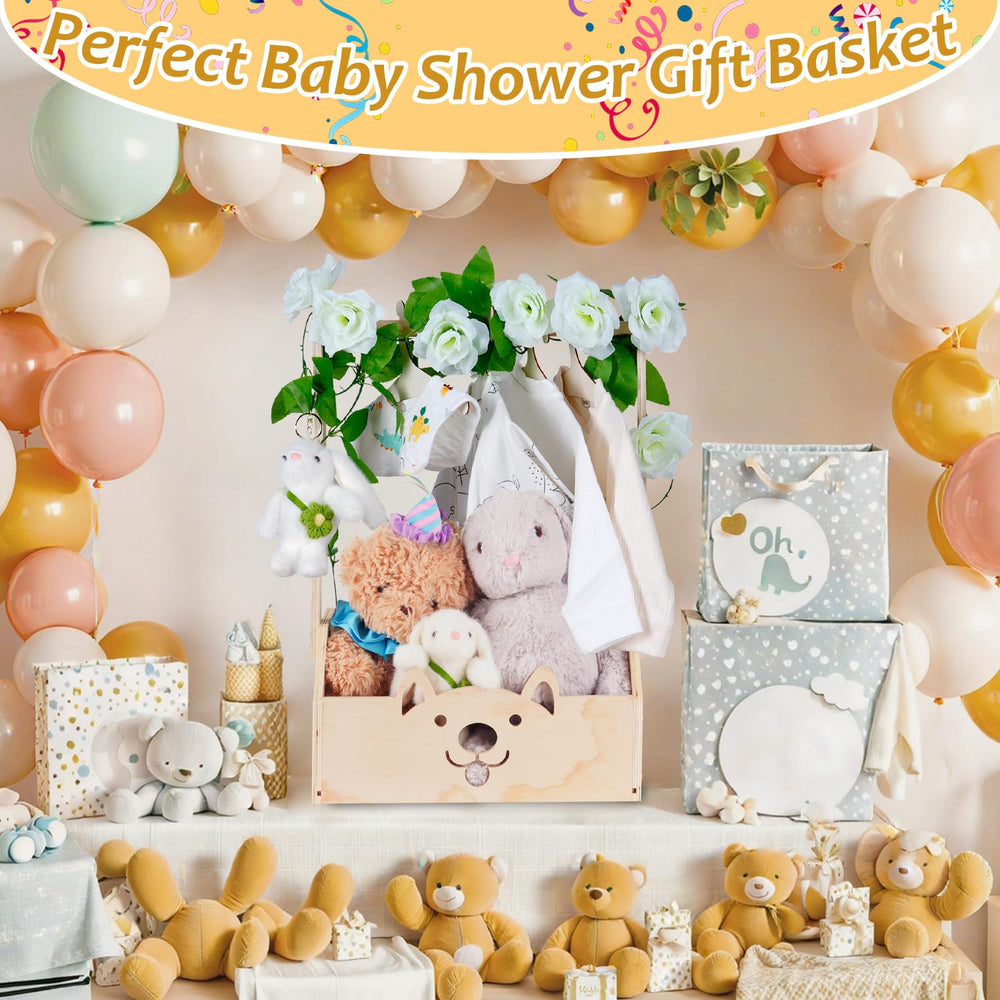 efluky wooden baby shower crate with hanging rack for clothes or accessories