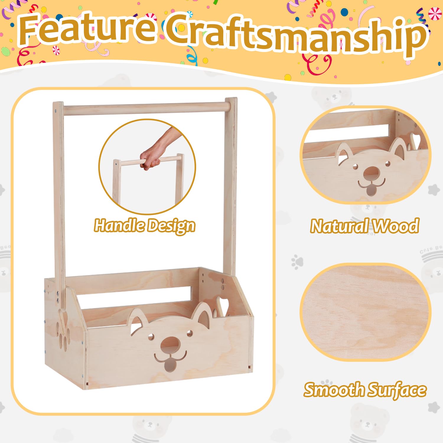 efluky wooden baby shower crate used for nursery storage and decor