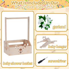 efluky wooden baby shower crate open, spacious interior for organizing outfits