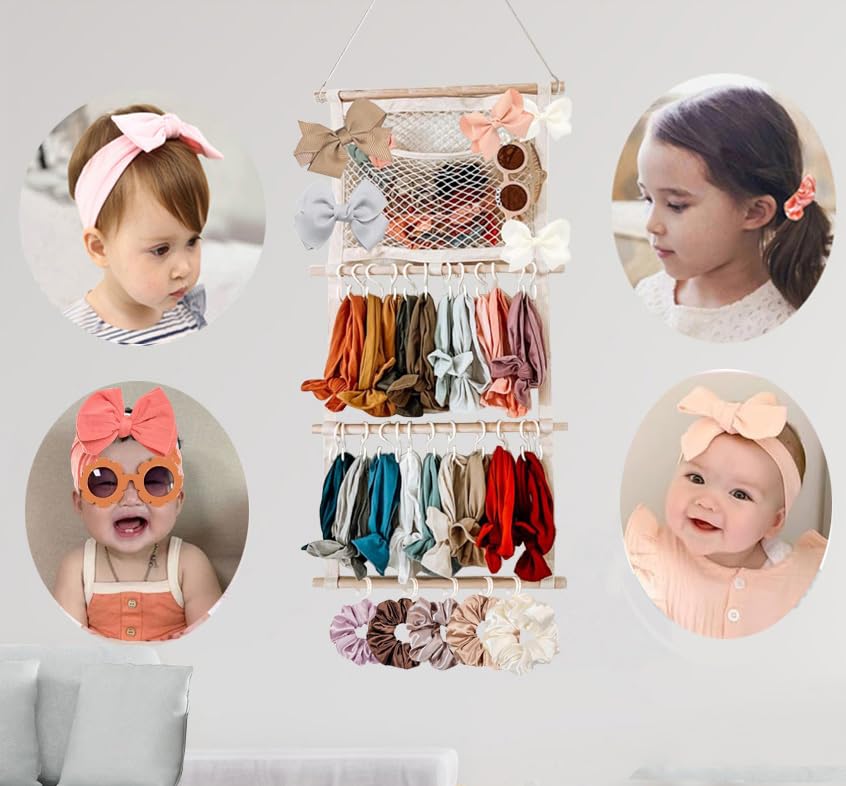Eforwest headband holder fully loaded demonstrates large capacity for up to sixty headbands