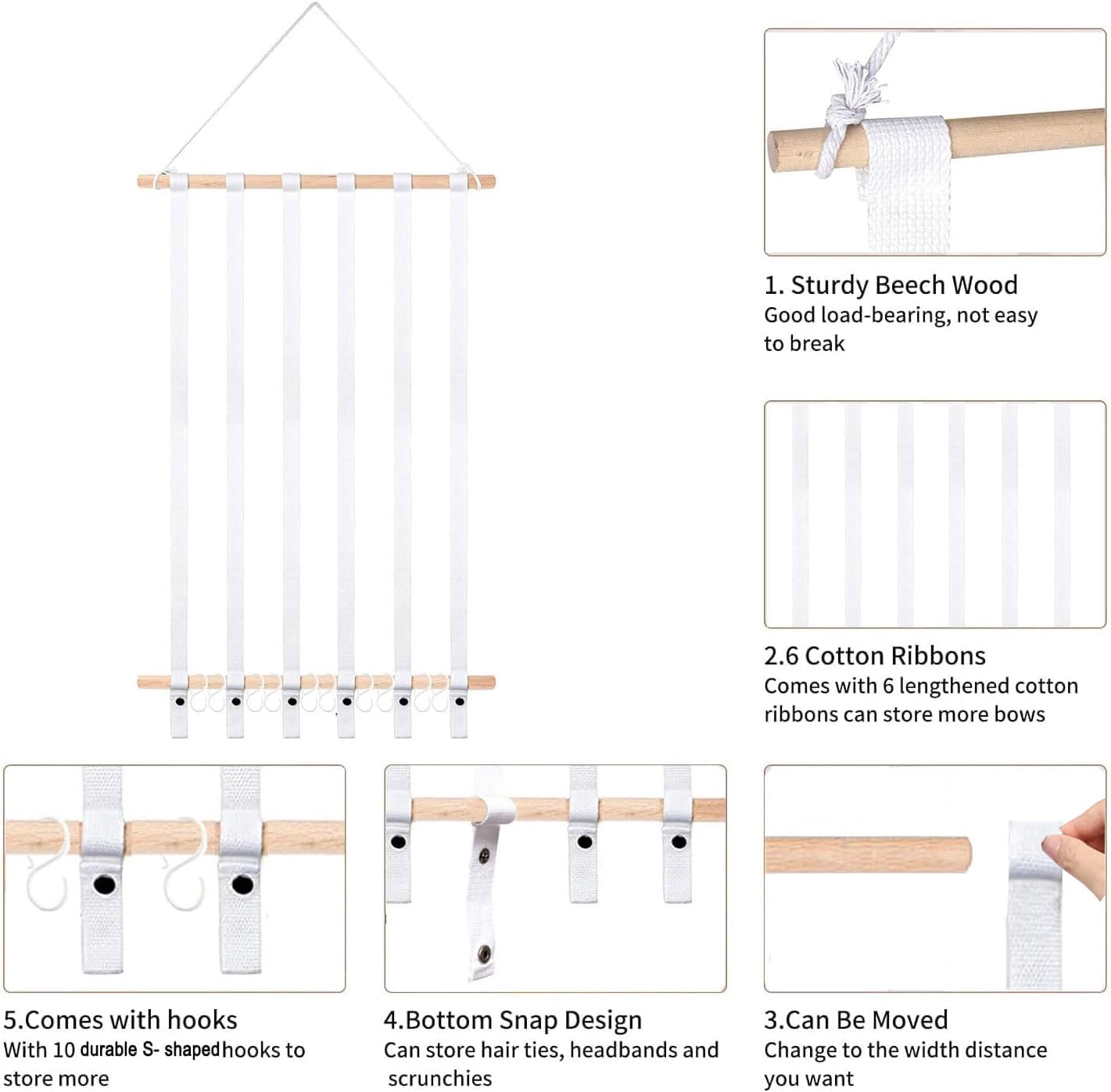 Eforwest wall-hanging organizer decorates a nursery while keeping accessories within reach.