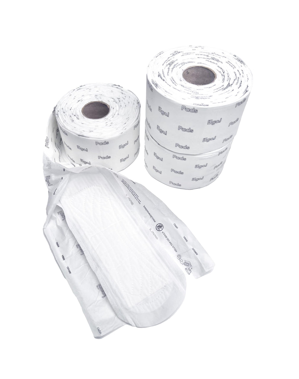 Egal pads on a roll 4x9 inch pads show standard size