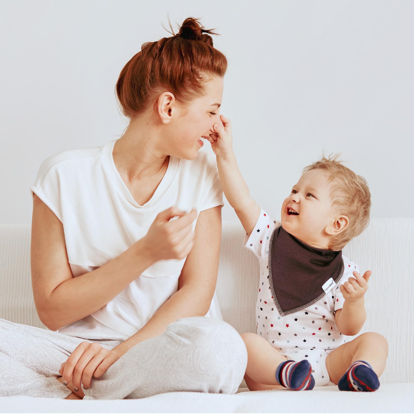 Egmao Baby Bandana Bib features boy and girl friendly colors to match outfits.