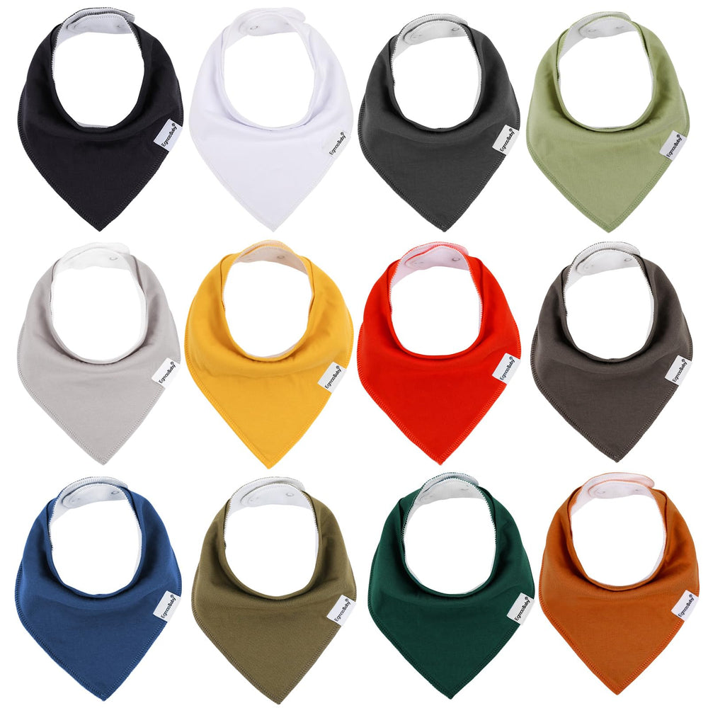 Egmao Baby Bandana Bib soft cotton front absorbs drool to keep outfits dry.