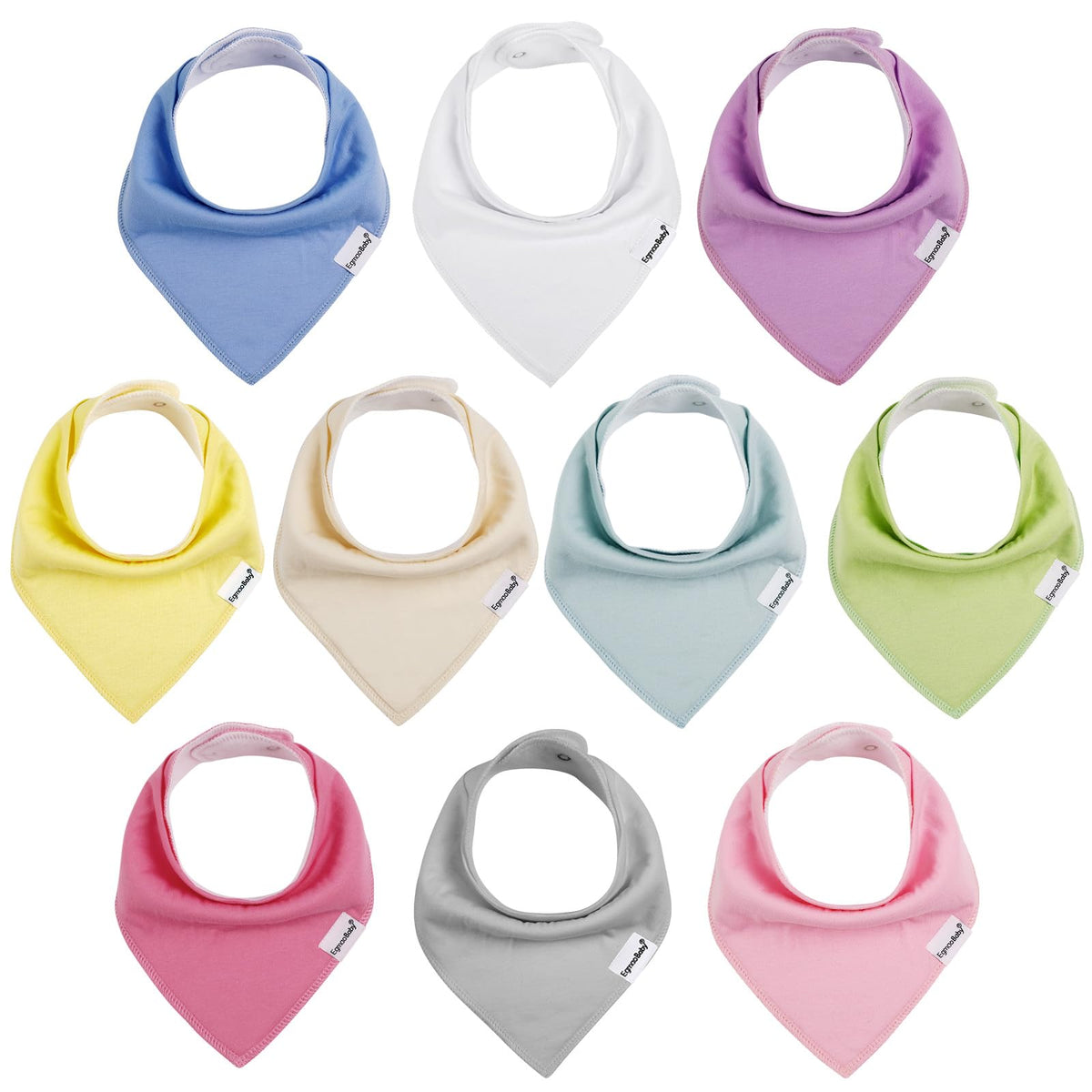 Egmao Baby Bandana Bib with soft front 100% cotton for gentle daily wear.