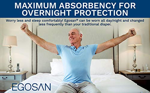 EGOSAN Maxi diaper large-fit suits waists 39-59 inches with flexible wear.