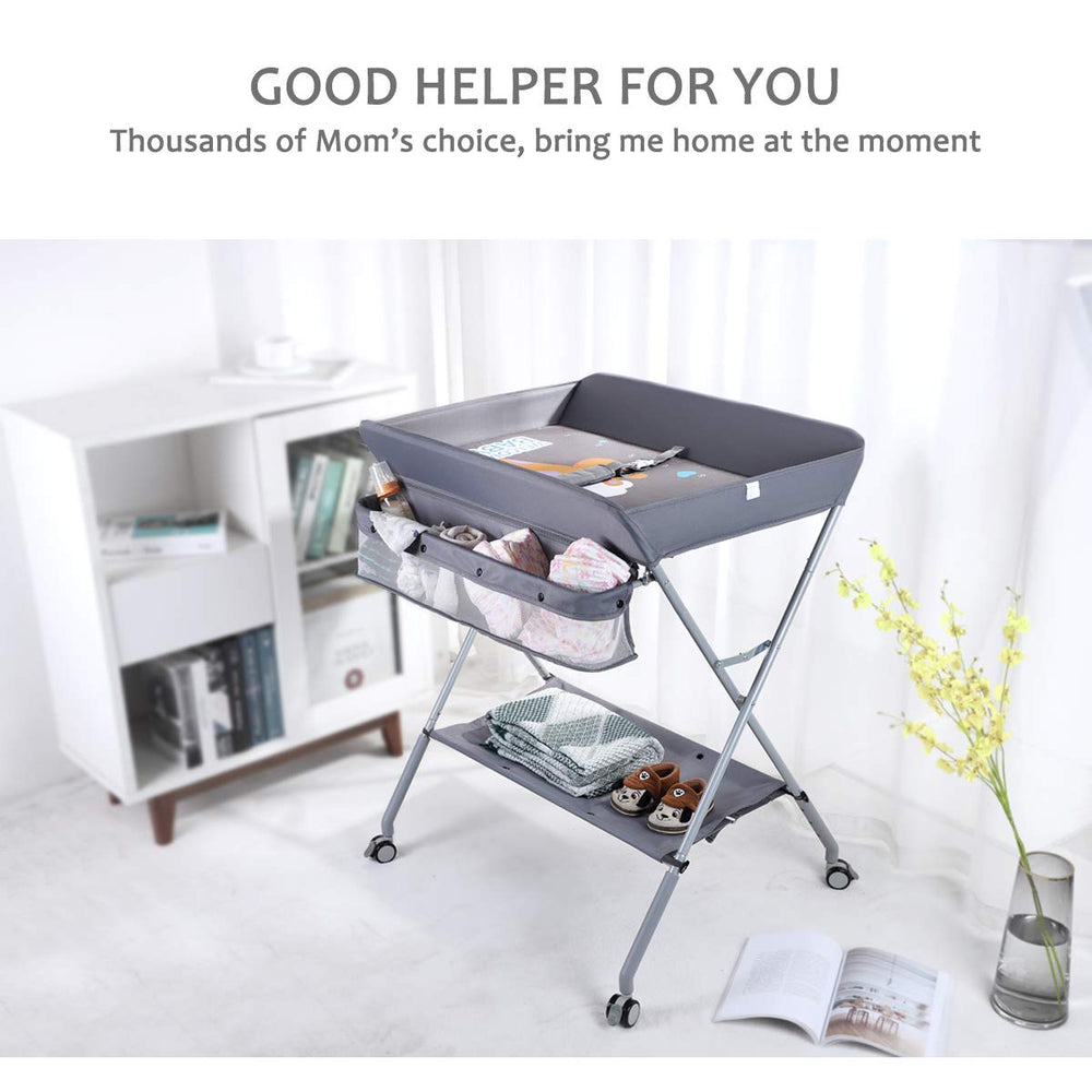 EGREE adjustable height changing table fits caregivers of varying heights
