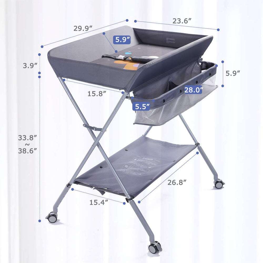 EGREE baby changing table wheels enable smooth mobility