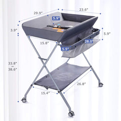 EGREE baby changing table wheels enable smooth mobility