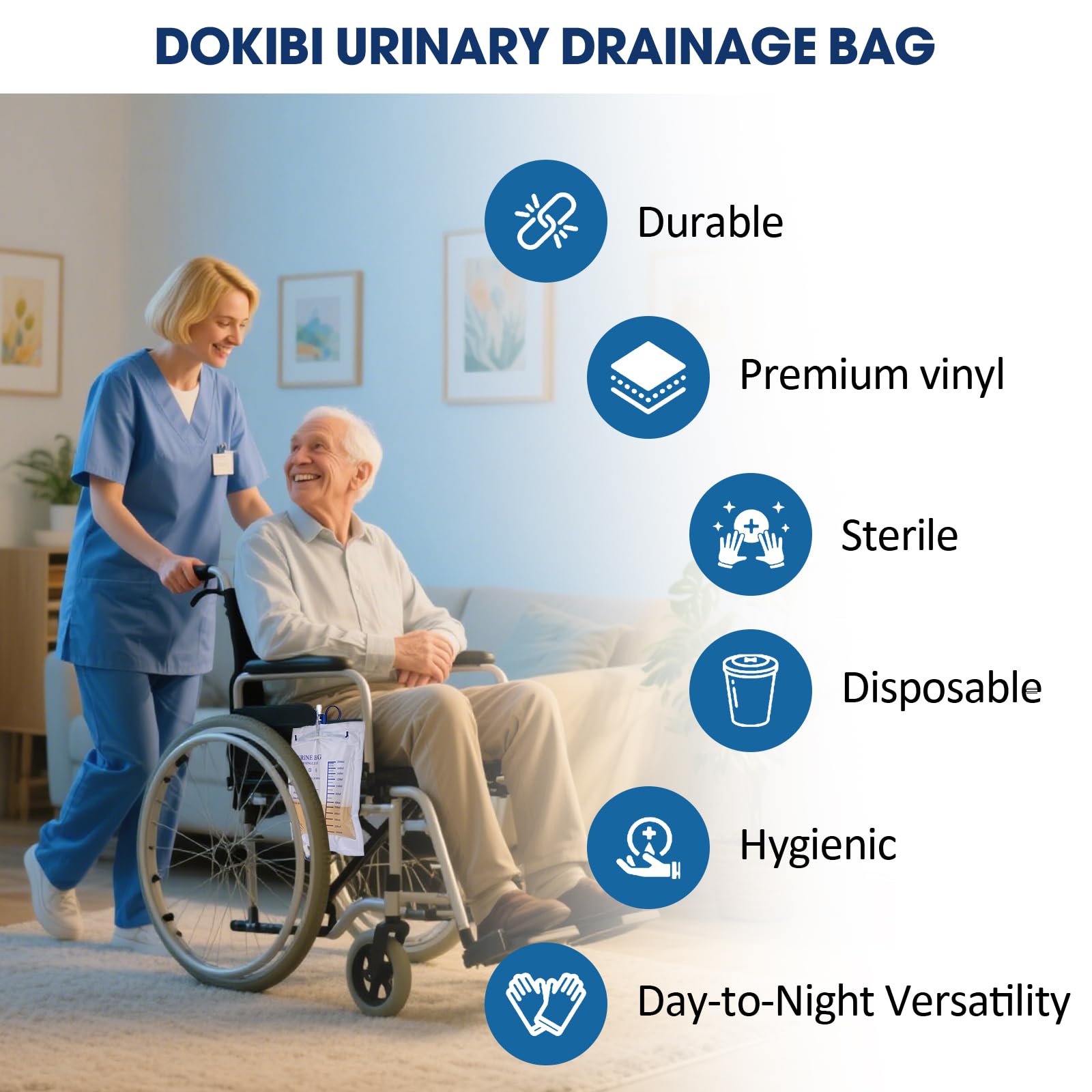 Ehoycq 2000ml night drainage bags shown for overnight reliability