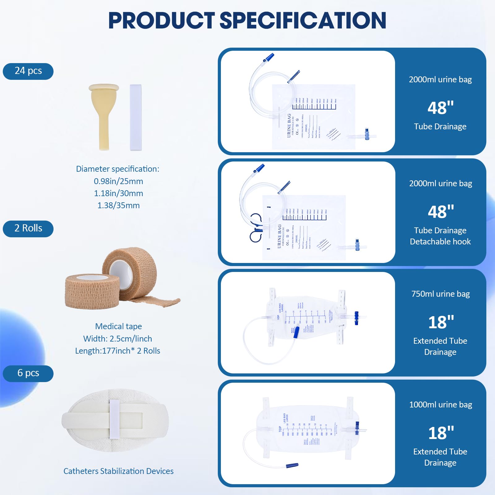 Ehoycq six stabilization devices help keep catheters secure during activity