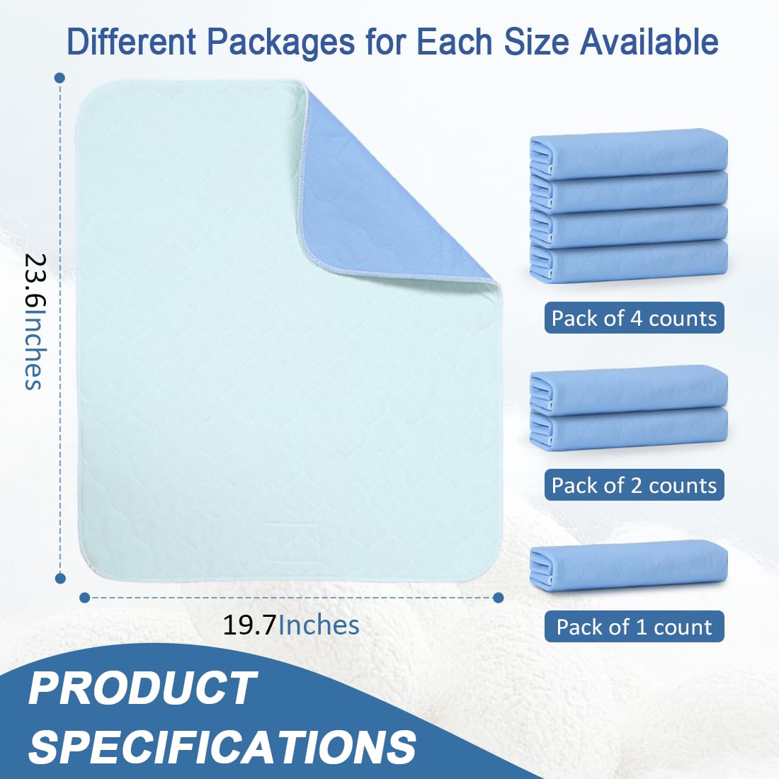 Ehucon Washable Underpads deliver high absorption for moisture management.