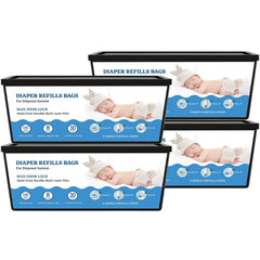 Eiekako diaper refill 4-pack front view, convenient stocking for busy nurseries.