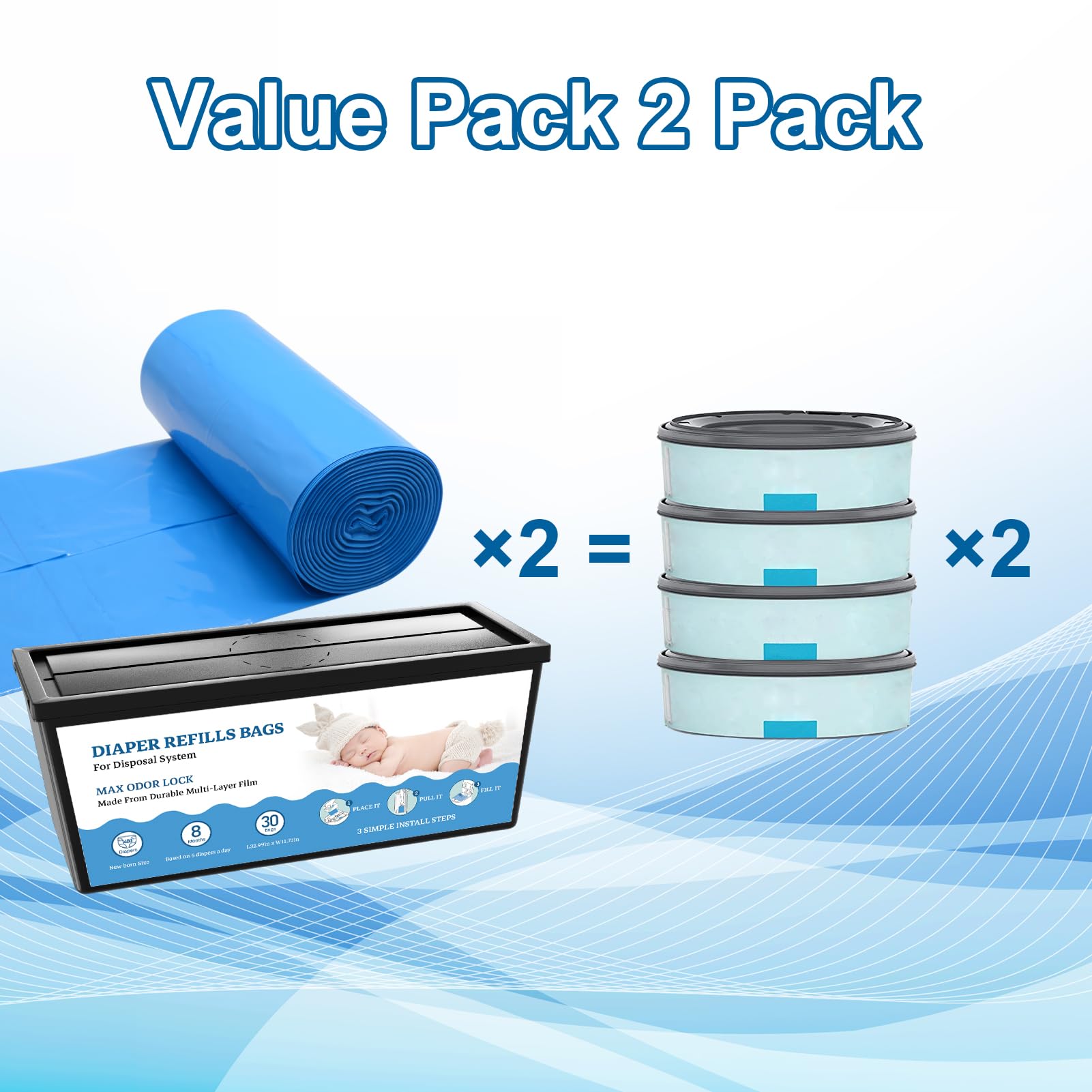 eiekako two-pack 60 bags deliver bulk savings and less frequent reorders