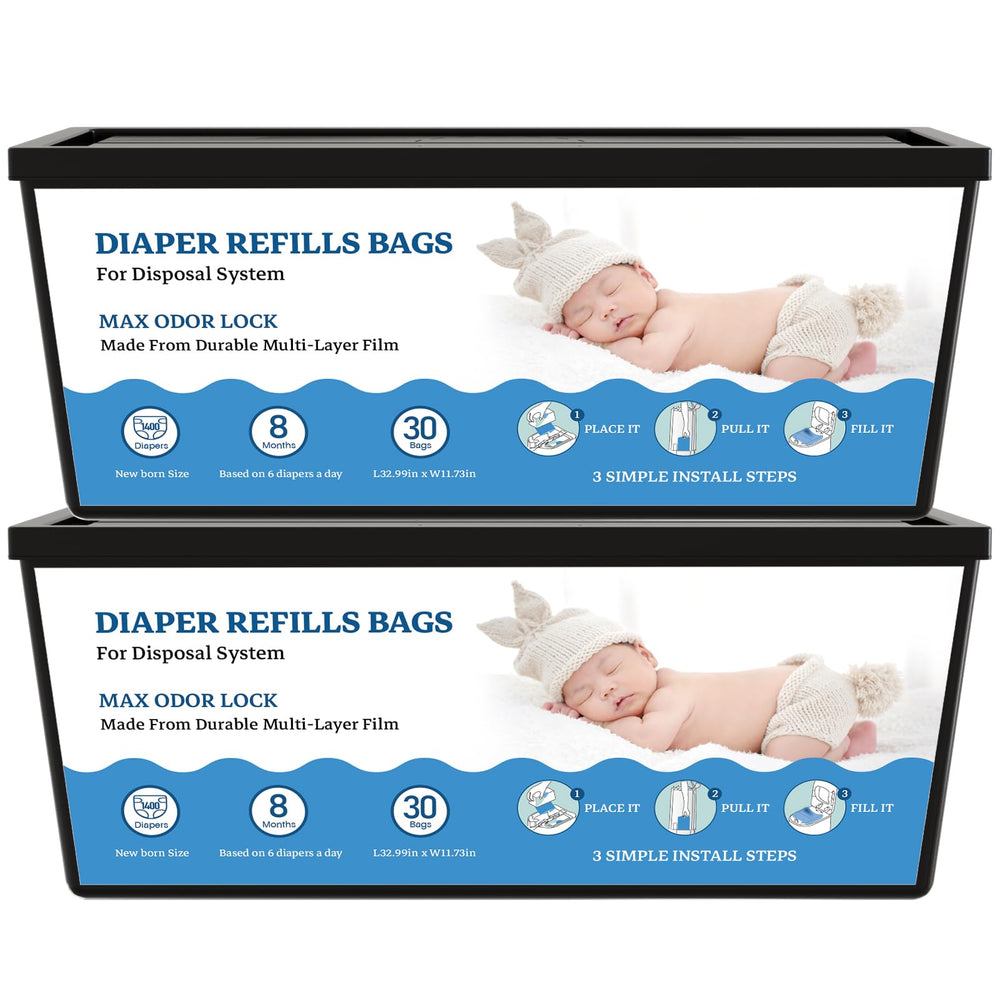 eiekako diaper refill bags for Genie Easy Roll with seven-layer odor lock keeps nursery fresh